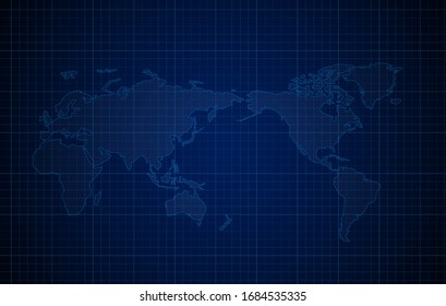 Image of a outline world map with a colorful background. Vector contour illustration