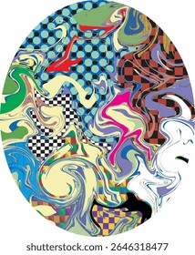 image oval pattern full color, oval batik 