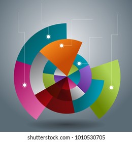 An image of a Overlapping Transparent Pie Chart Slices business infographic.