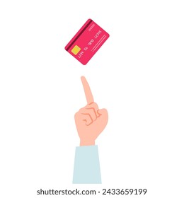 Image of owning a credit card B. Vector illustration that is easy to edit.