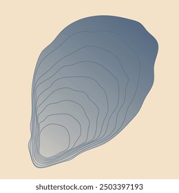 Image of an oyster on a beige background vector illustration