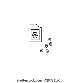 Image of packaging seeds. Outline style. Packaging seeds icon illustration.