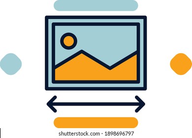 Image page icon filled line color in flat design website, internet and business elements