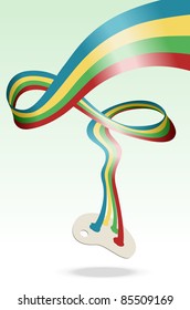 Image of paint on pallete flying up representing idea and creativity