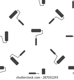 Image of paint roller, repeated on white background