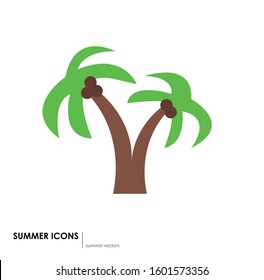 Image of a palm tree. Summer icon.