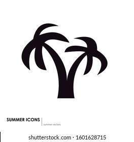 Image of a palm tree. Summer icon.