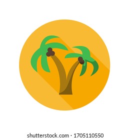 Image of a palm tree. Summer icon.