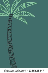 Image of a palm tree at sunset. Brochure design template vector.Flyer. Leaflet cover presentation. Poster A4. Clipping mask applied