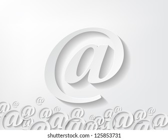 image of paper arroba isolated in white background