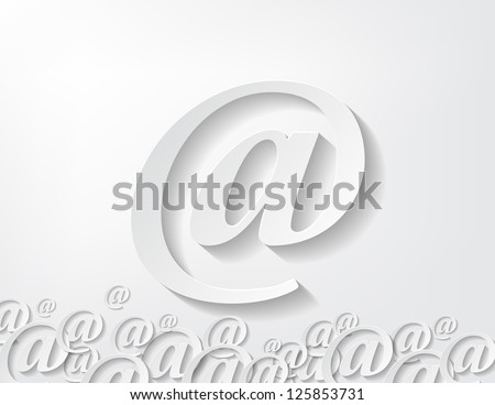 image of paper arroba isolated in white background