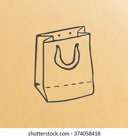 image of paper bag scetch packing hand drawn