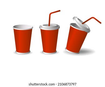 
Image of a paper cola cup in various positions