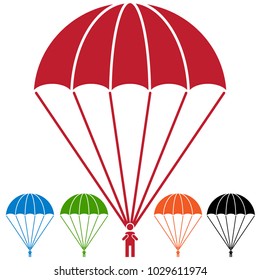 An image of a Paratrooper Parachute Skydiver Icon Set.