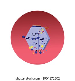 
Image of part of the element. Chemical element. Character for animation. Supplements, drugs, ingredients. Children's image.