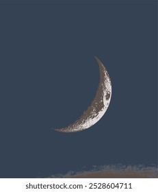 Imagen de parte de la luna en un cielo oscuro, Vector