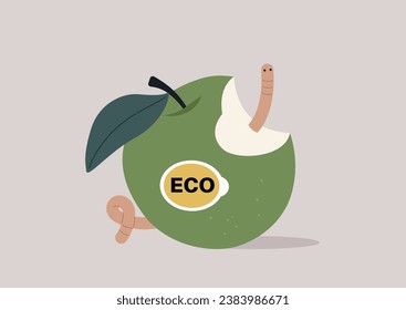 An image of a partially eaten apple with a worm residing inside, symbolizing an unexpected and unwanted surprise within