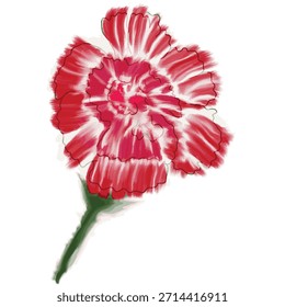 La Imagen es un patrón con ilustraciones de claveles rosas