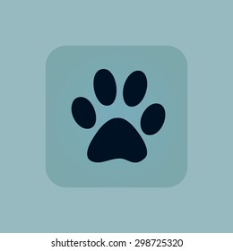 Image of paw print in square, on pale blue background