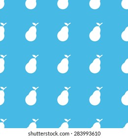 Image of pear fruit, repeated in straight lines on blue background