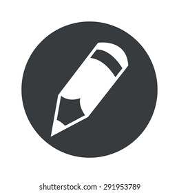 Image of pencil in black circle, isolated on white