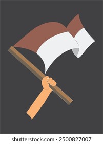 Imagen de las personas que portan banderas. Ilustración vectorial.
