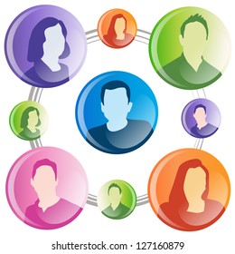 An image of a people communicating within a network.