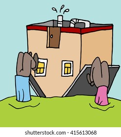 An image of a people upside down on their home mortgage.