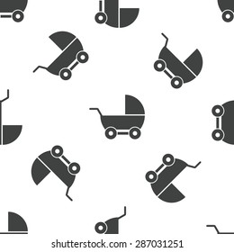 Image of perambulator, repeated on white background