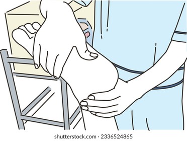 Image of performing foot massage