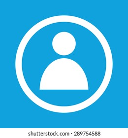 Image of person in circle, isolated on blue
