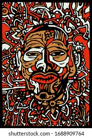 The image of a person is made under the impression of familiarity with the Mexican culture, with their ancient customs and beliefs
