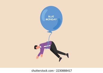 Image of a person tied to blue Monday