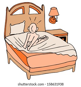 An image of a person using tightly fitted sheets on a bed.