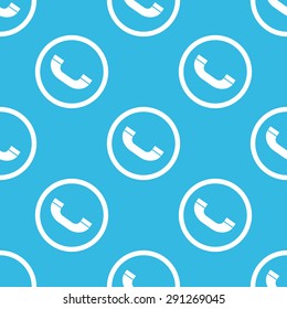 Image of phone receiver in circle, repeated on blue background
