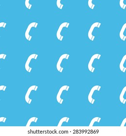 Image of phone receiver, repeated in straight lines on blue background