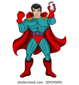 An image of a phone superhero.