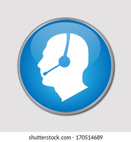 Image of a phone support button isolated on a white background.