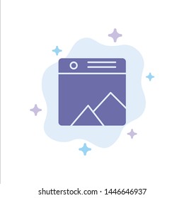 Image, Photo, Gallery, Web Blue Icon on Abstract Cloud Background