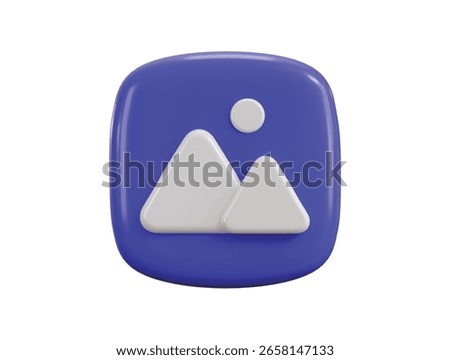 Image or photo icon 3d render concept of Gallery or Image File symbol vector illustration