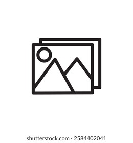 image or photo icon black and white vector outline sign