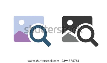 Image photo pic enlarge magnify icon vector simple, visual thumbnail zoom search symbol pictogram, picture digital analyze magnifier glass, increase augment review exam graphic file, check find art