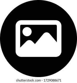 Image / Photo / Picture Button Rounded Vector Icon Black