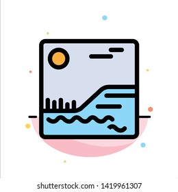 Image, Picture, Canada Abstract Flat Color Icon Template