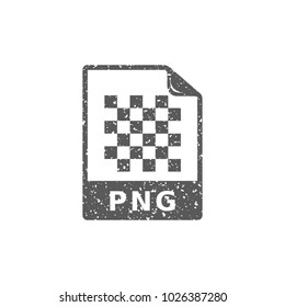 Image picture file format icon in grunge texture. Vintage style vector illustration.