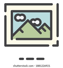 Image Picture Frame Flat Icon Isolated On White Background