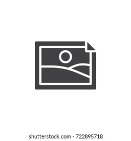 Image picture icon vector, filled flat sign, solid pictogram isolated on white. Landscape photo symbol, logo illustration.