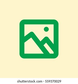 Image, picture thick line icon, outline vector sign, linear simple pictogram. Symbol, logo illustration