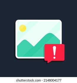 Image picture warning. Vector illustration