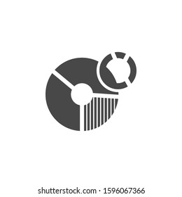The image of a pie chart. Simple vector icon.